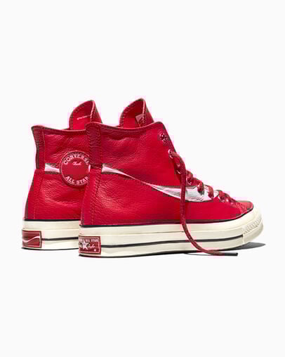 Converse x Coca-Cola Chuck 70 Leather Racing Red/Egret/Black, Heel View