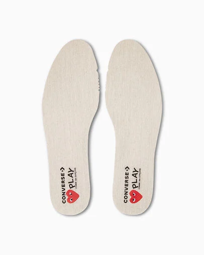 Converse x PLAY Comme des Garçons Chuck 70 Multi Heart Milk/Black/Egret, Detail Angle View