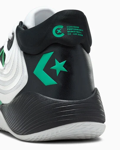 All Star BB Shift CX White/Black/Apex Green, Detail Angle View