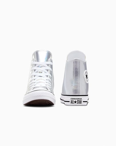 Chuck Taylor All Star Metallic Silber/Wei&szlig;/Silber, Heel View