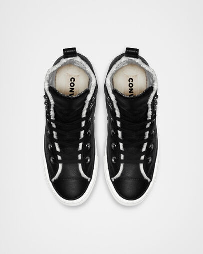 Chuck Taylor All Star Street Warmer High Top Black/Egret/Gum, Angled View