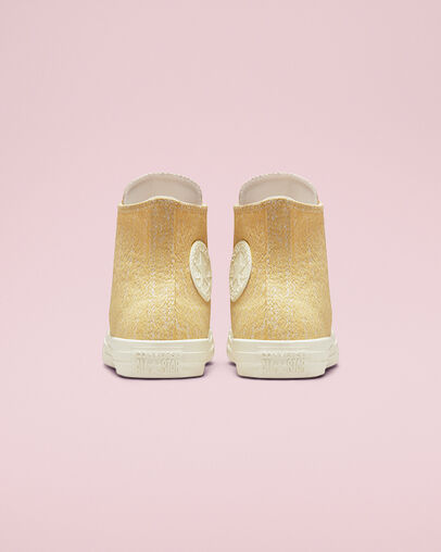 Hybrid Texture Chuck Taylor All Star Saturn Gold/Egret/Egret, Heel View