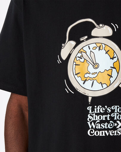 Camiseta gr&aacute;fica Life's Too Short Negro Converse, Detail View