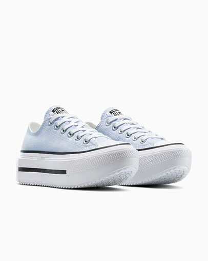 Chuck Taylor All Star Lift Double Stack Platform Canvas Blueberry Ice/White/Black, Top and Side View