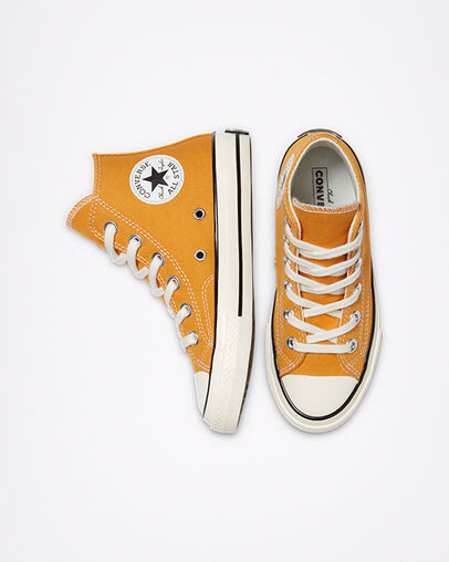 Chuck 70 Vintage Canvas Sunflower/Black/Egret, Top and Side View