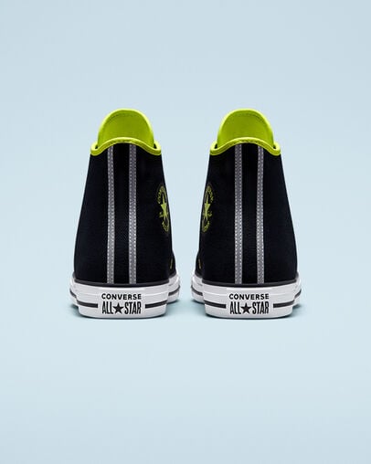 Street Utility Chuck Taylor All Star Negro/Toque de lima/Blanco, Heel View