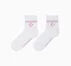2-Pack Double Stripe Ankle Socks Peony Pink/White