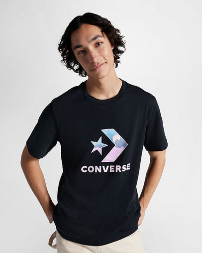Star Chevron Landscape T-Shirt Converse Black, Front View