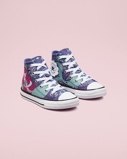 Chuck Taylor All Star Mermaids Washed Indigo/Light Dew/White, Angled View