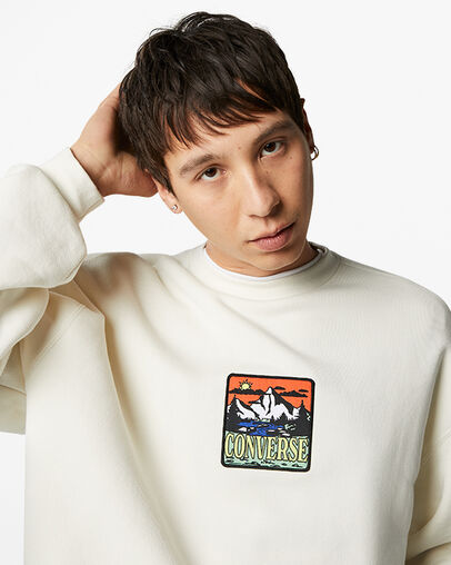 Sudadera estampada con cuello redondo Counter Climate Garza, Detail View