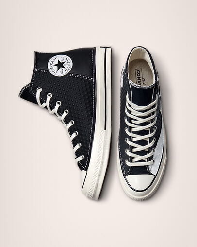 Chuck 70 Tech Patchwork Black White Tech Patchwork, Top and Side View