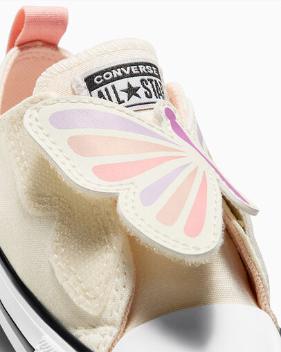 Chuck Taylor All Star Easy-On Butterflies Egret/Soft Peach/Pink Phase, Detail Angle View
