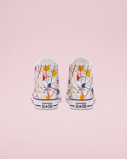 Chuck Taylor All Star Archive Paint Splatter White/Multi/Garnet, Heel View