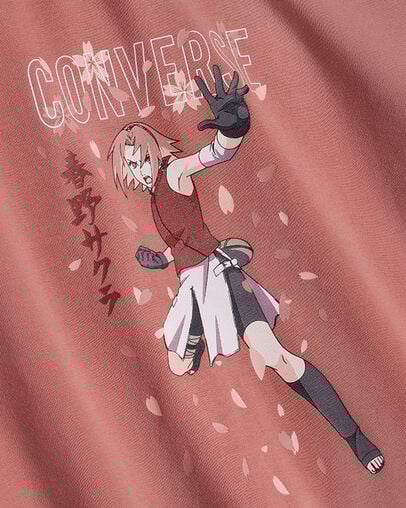 Converse x NARUTO SHIPPUDEN Baby Doll T-Shirt Marron cirage clair, Full Body View