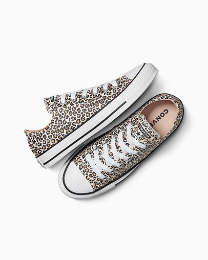 Chuck Taylor All Star Leopard Black/Coastal Dune/Egret, Angled View