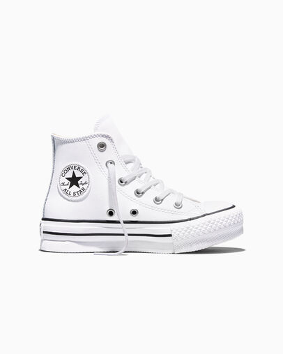 Chuck Taylor All Star Lift Platform Leather Wei&szlig;/Natural Ivory/Schwarz, Outer Side View