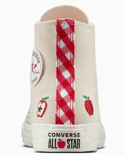 Chuck Taylor All Star Checkered Accents Light Dune/Egret/Red, Detail Angle View