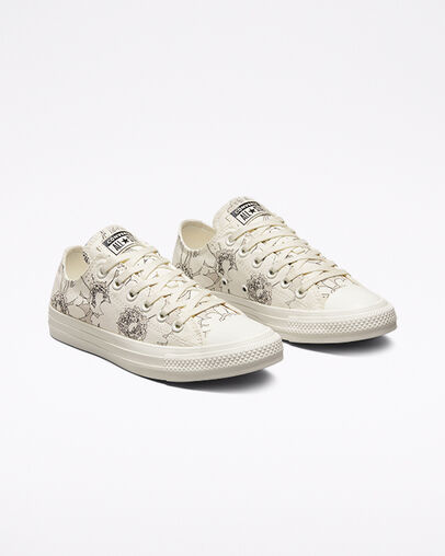 Chuck Taylor All Star Crafted Florals Egret/Desert Sand/Egret, Angled View