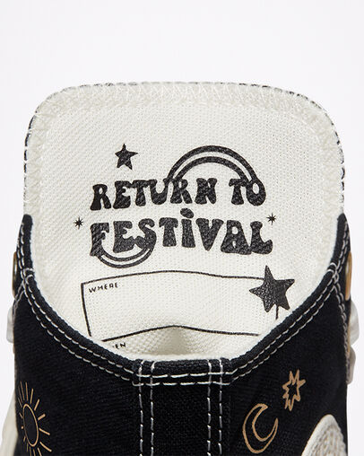 Chuck Taylor All Star Golden Elements Zwart/Light Gold/Egret, Detail Angle View
