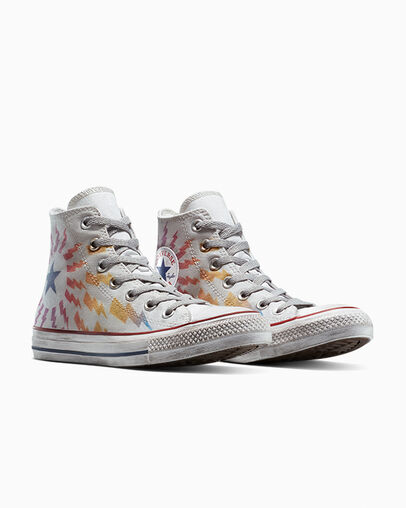 Chuck Taylor All Star Lightning Bolt Gris clair tonnerre, Top and Side View