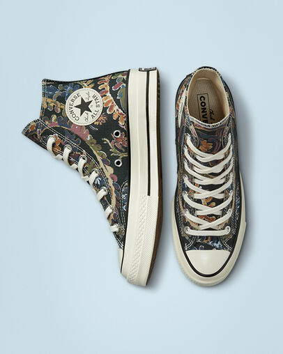 Fall Florals Chuck 70 Burdeos intenso/Negro/Trigo, Top and Side View