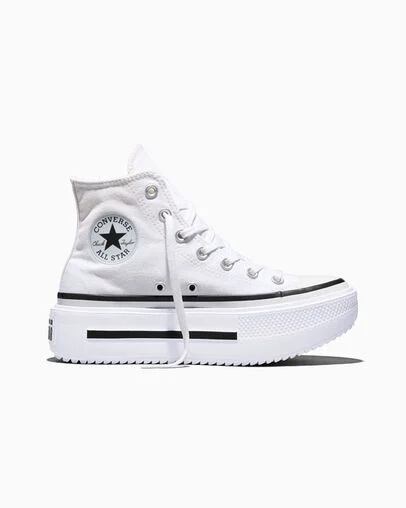 Chuck Taylor All Star Lift Double Stack Platform Canvas Blanc/Noir/Blanc, Outer Side View