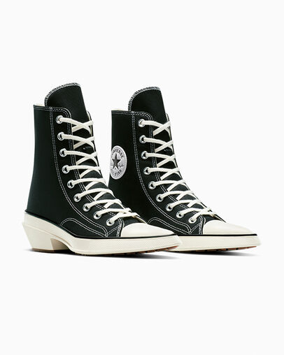 Chuck 70 De Luxe Pointed Black/White/Black, Top and Side View