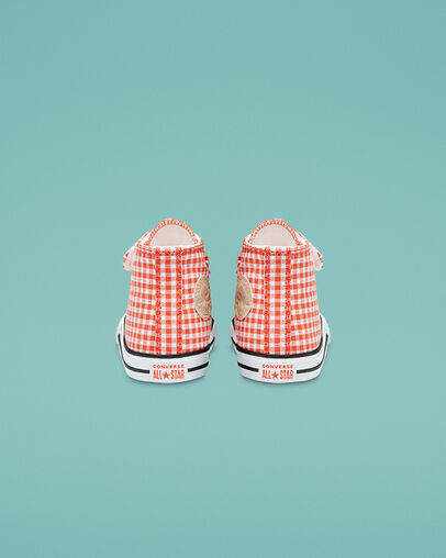 Chuck Taylor All Star Easy-On Gingham Bright Poppy/White/Black, Heel View