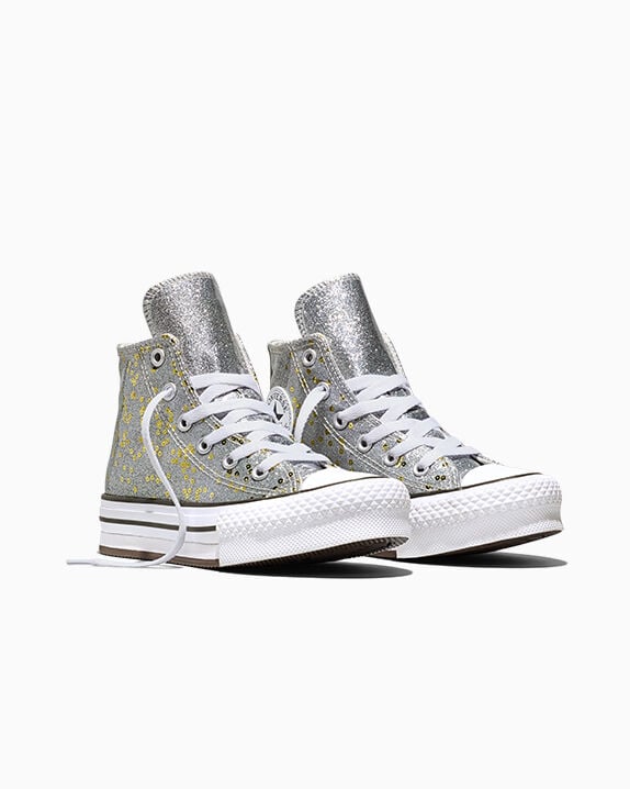 Chuck Taylor All Star EVA Lift Platform Sequins Silver/Gold/White