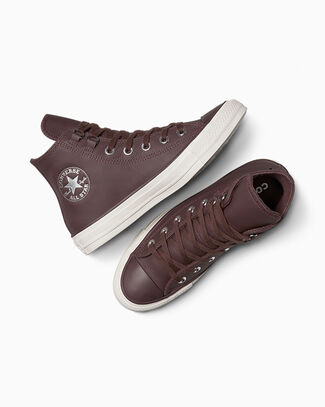 Converse Chuck Taylor All Star Leather High-Top Shoe In Brown, Size 10 - A13027C