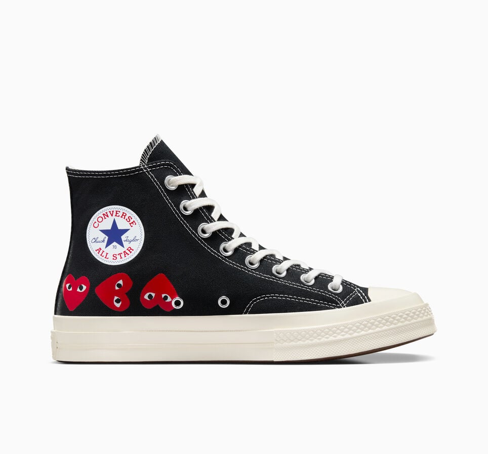 Converse x Comme des Garçons PLAY Chuck 70 Multi Heart Black/High Risk Red/Egret