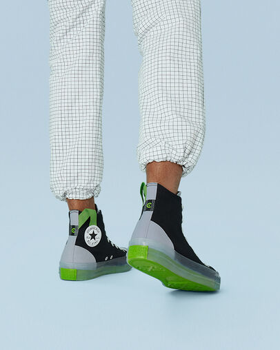 Chuck Taylor All Star CX Dramatic Nights Black/Gravel/Bold Wasabi, On Foot Shot 1