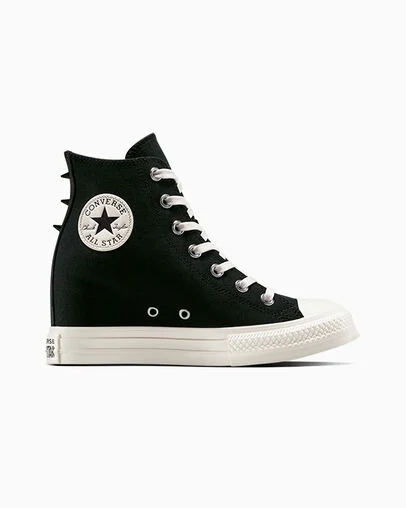 Chuck Taylor All Star Wedge Platform Spikes Black/Egret/Brown, Outer Side View