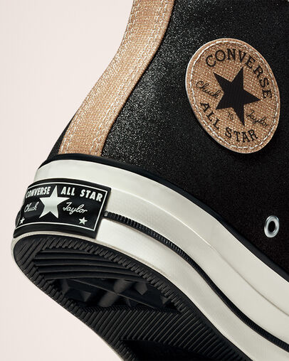 Chuck 70 Authentic Glam Noir/Or/Aigrette, Detail Angle View