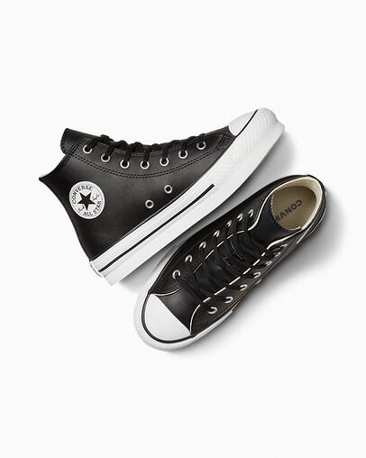 Lift Clean Leather Converse Chuck Taylor Zwart Chuck Taylor All