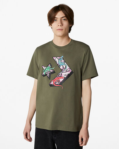 Star Chevron Lizard Graphic T-Shirt Converse Utility, Front View