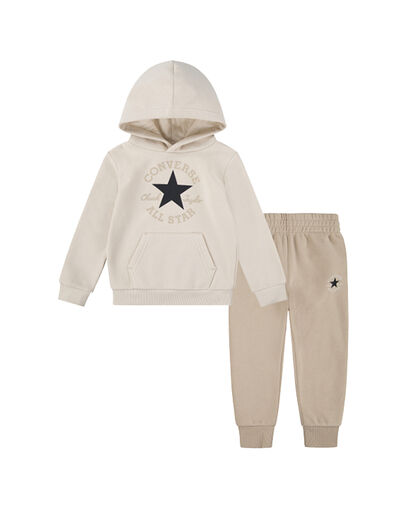 Chuck Taylor Patch Hoodie and Jogger Set Beige granola, Front View
