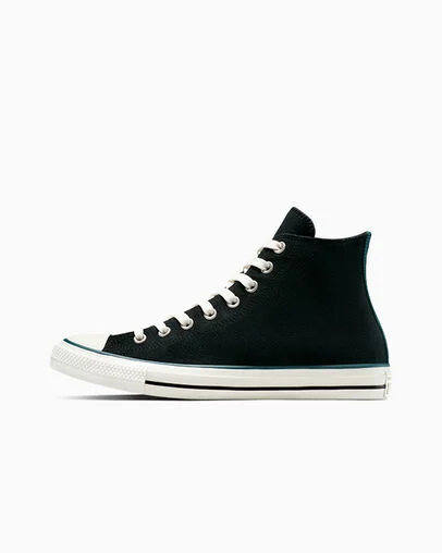Chuck Taylor All Star Contrast Suede Black/Jaded Teal/Egret, Inner Side View