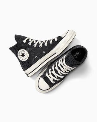 Converse Chuck 70 Satin Leopard High-Top Shoe In Black, Size 10 - A15159C