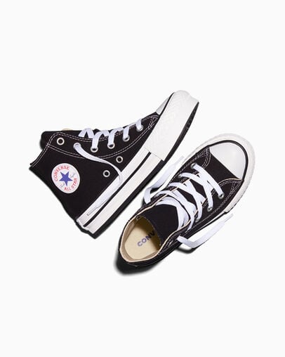 Chuck Taylor All Star Lift Platform Zwart/Wit/Zwart, Angled View