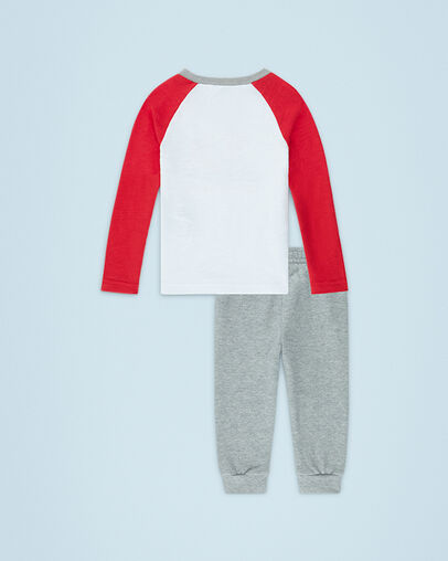 Laces Long Sleeve Raglan and Jogger Set White, Back View