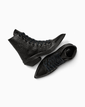 Chuck 70 De Luxe Pointed Platform Woven Leather Black - A15435C
