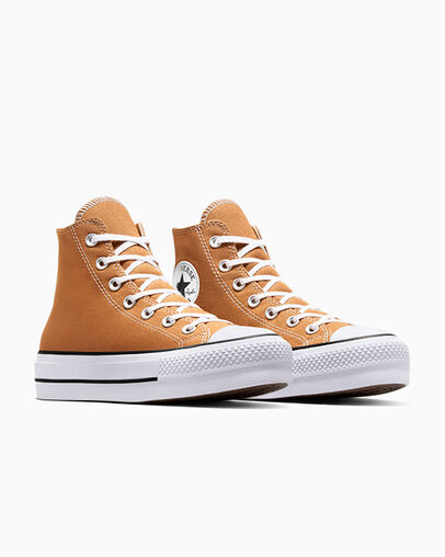 Chuck Taylor All Star Lift Platform Canvas Gingersnap Orange/White/Black, Top and Side View