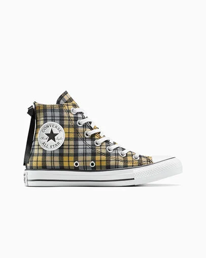 Chuck Taylor All Star Plaid Black/Yellow/White, Outer Side View