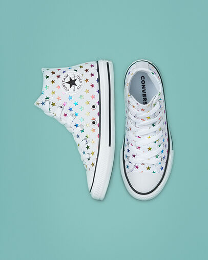 Chuck Taylor All Star Archive Foil White/Black/White, Top and Side View