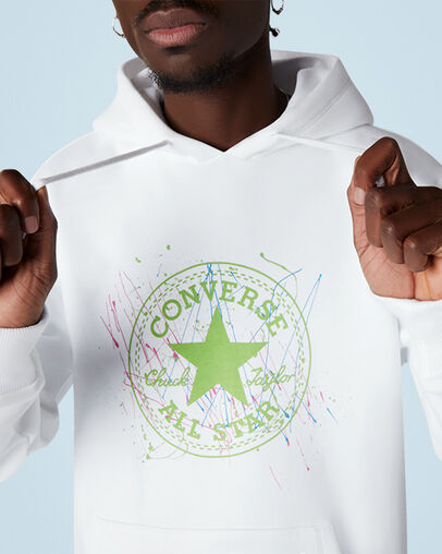 Sudadera con capucha Chuck Taylor Patch Splatter Paint Blanco, Detail View