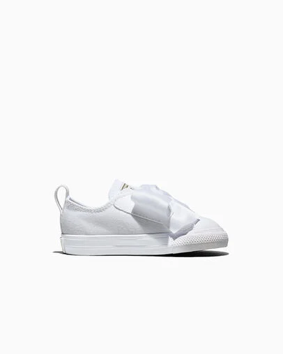 Chuck Taylor All Star Satin Bow Easy-On White/White/Gold, Outer Side View