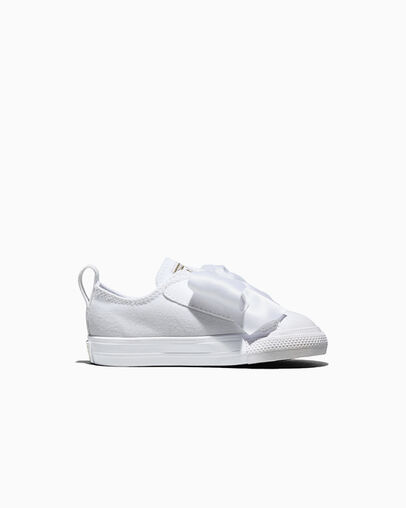 Converse Chuck Taylor All Star Satin Bow Easy-On White/White/Gold — photo 4