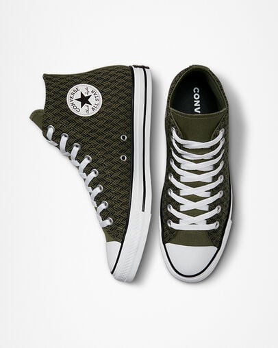 Chuck Taylor All Star Herringbone Converse Utility/Black/White, Top and Side View
