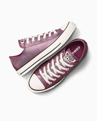 Converse Chuck Taylor All Star Sparkle Low-Top Shoe In Violet, Size 10 - A14471C